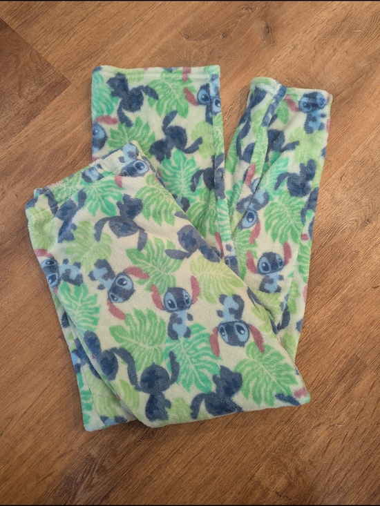 Disney Other - Disney Lilo And Stitch Fuzzy Fleece Pajama Pants with Stich Print - Green & Blue